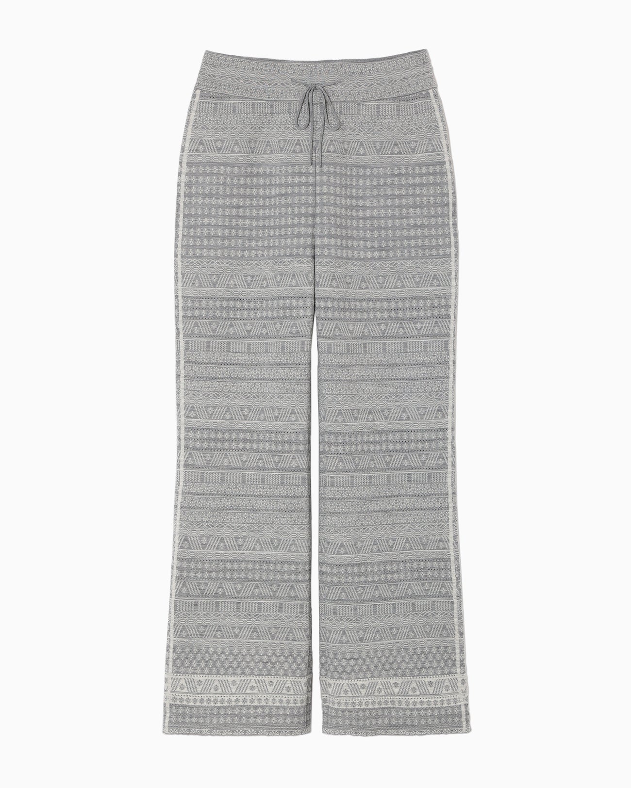 "Mishima Karatsu" Small Floral Pattern Knitted Trousers - grey