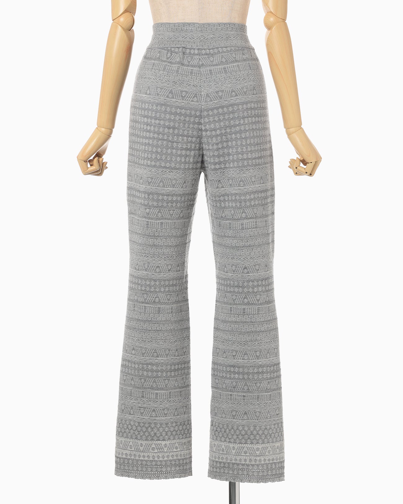 "Mishima Karatsu" Small Floral Pattern Knitted Trousers - grey