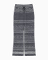 "Mishima Karatsu" Small Floral Pattern Knitted Trousers - navy