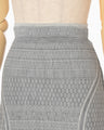 "Mishima Karatsu" Small Floral Pattern Knitted Skirt - grey