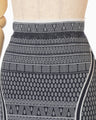 "Mishima Karatsu" Small Floral Pattern Knitted Skirt - navy