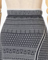 "Mishima Karatsu" Small Floral Pattern Knitted Skirt - navy
