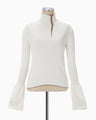"Kintsugi" High Neck Knitted Top - white