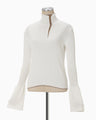 "Kintsugi" High Neck Knitted Top - white