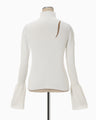 "Kintsugi" High Neck Knitted Top - white