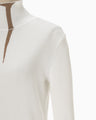 "Kintsugi" High Neck Knitted Top - white