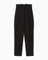Organic Cotton Twill High Waisted Cargo Trousers - black