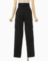 Organic Cotton Twill High Waisted Cargo Trousers - black