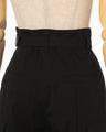 Organic Cotton Twill High Waisted Cargo Trousers - black