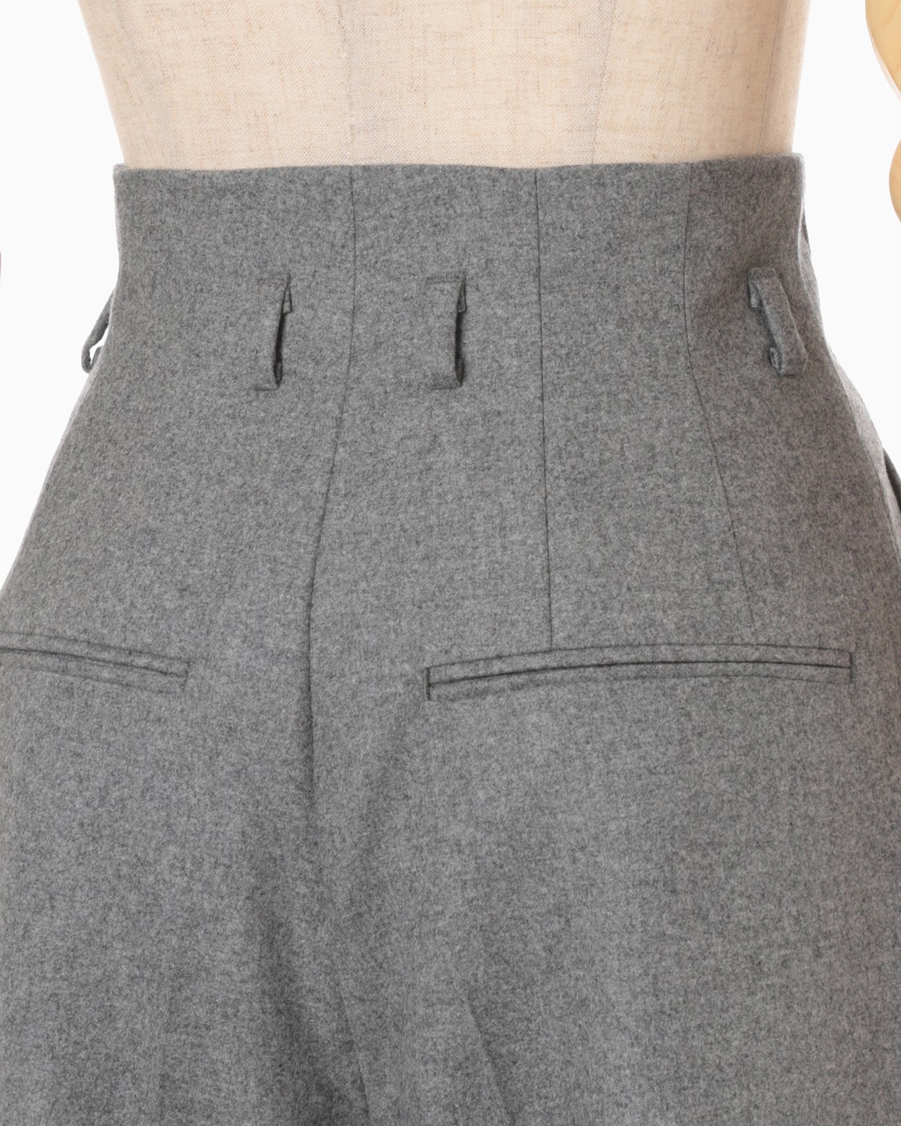 Wool Flannel Wide Tapered Trousers - grey - Mame Kurogouchi