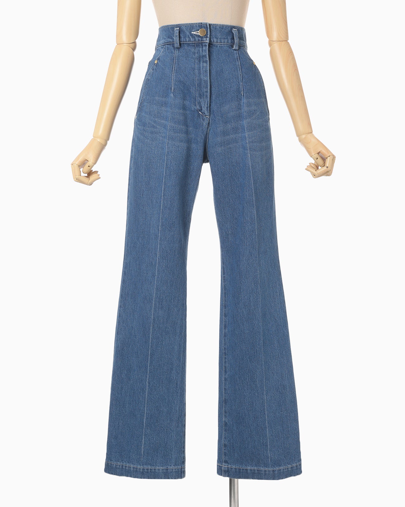 High Waisted Flare Jeans - blue