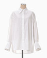 Floral Jacquard Cotton Oversized Shirt - white