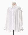 Floral Jacquard Cotton Oversized Shirt - white