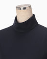 Light Wool Max Gabadine High Neck Blouse - navy