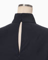 Light Wool Max Gabadine High Neck Blouse - navy