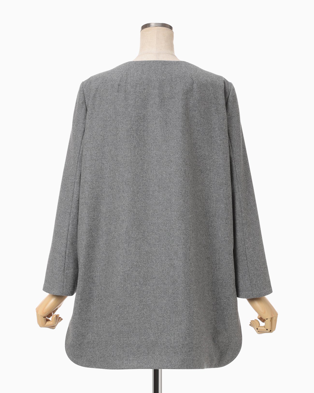 Wool Flannel Plunge Top - grey