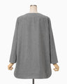 Wool Flannel Plunge Top - grey