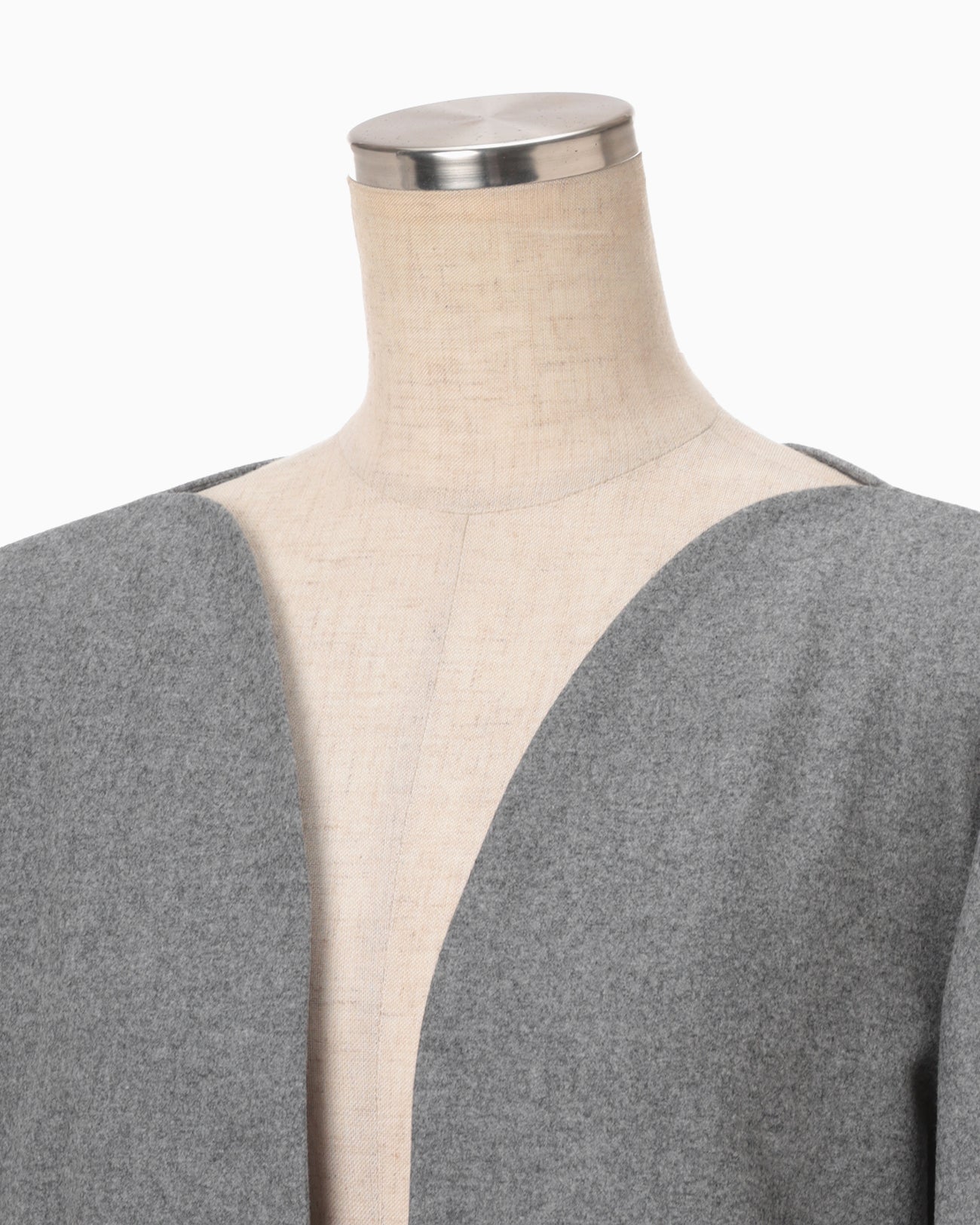 Wool Flannel Plunge Top - grey