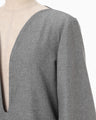 Wool Flannel Plunge Top - grey
