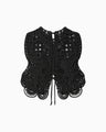 Cord Embroidery Vest - black