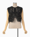 Cord Embroidery Vest - black