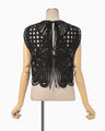 Cord Embroidery Vest - black