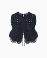 Cord Embroidery Vest - navy