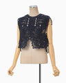 Cord Embroidery Vest - navy