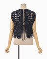 Cord Embroidery Vest - navy