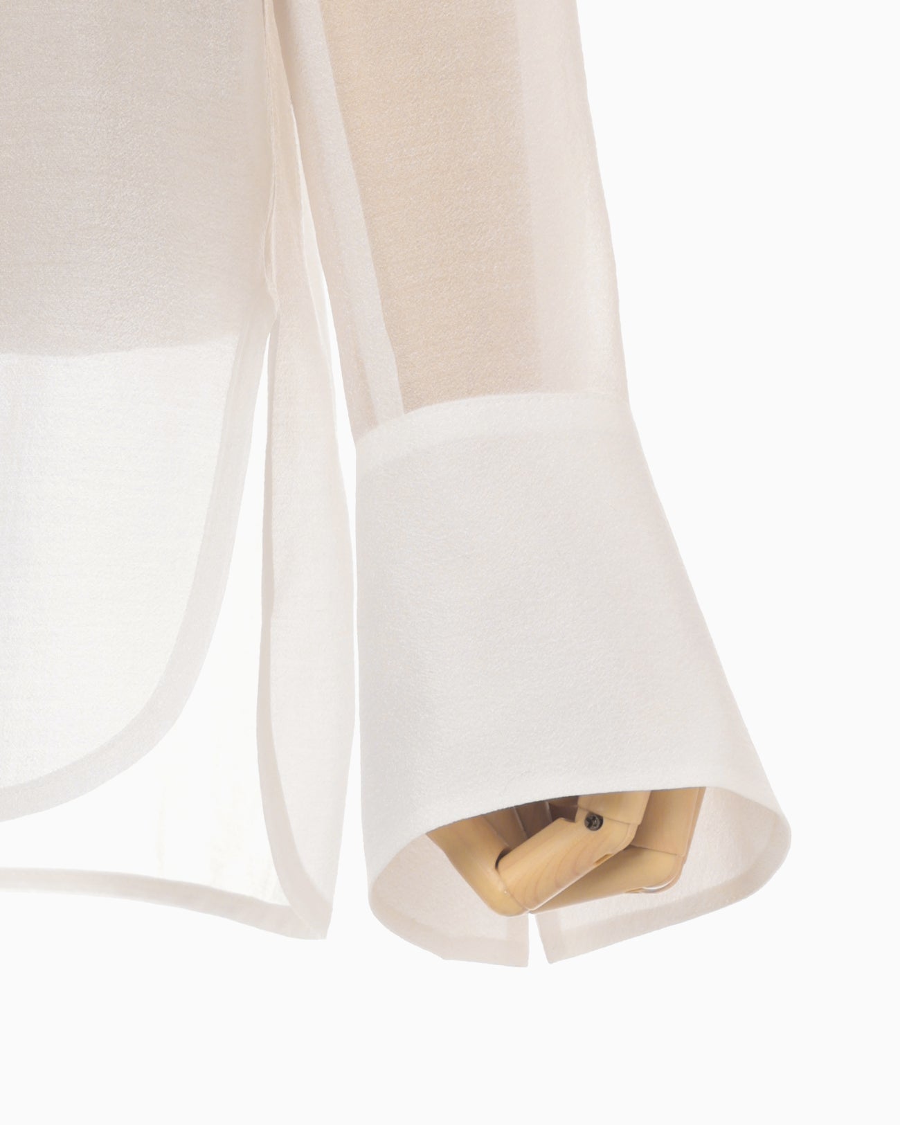 Sheer Draped Blouse - white