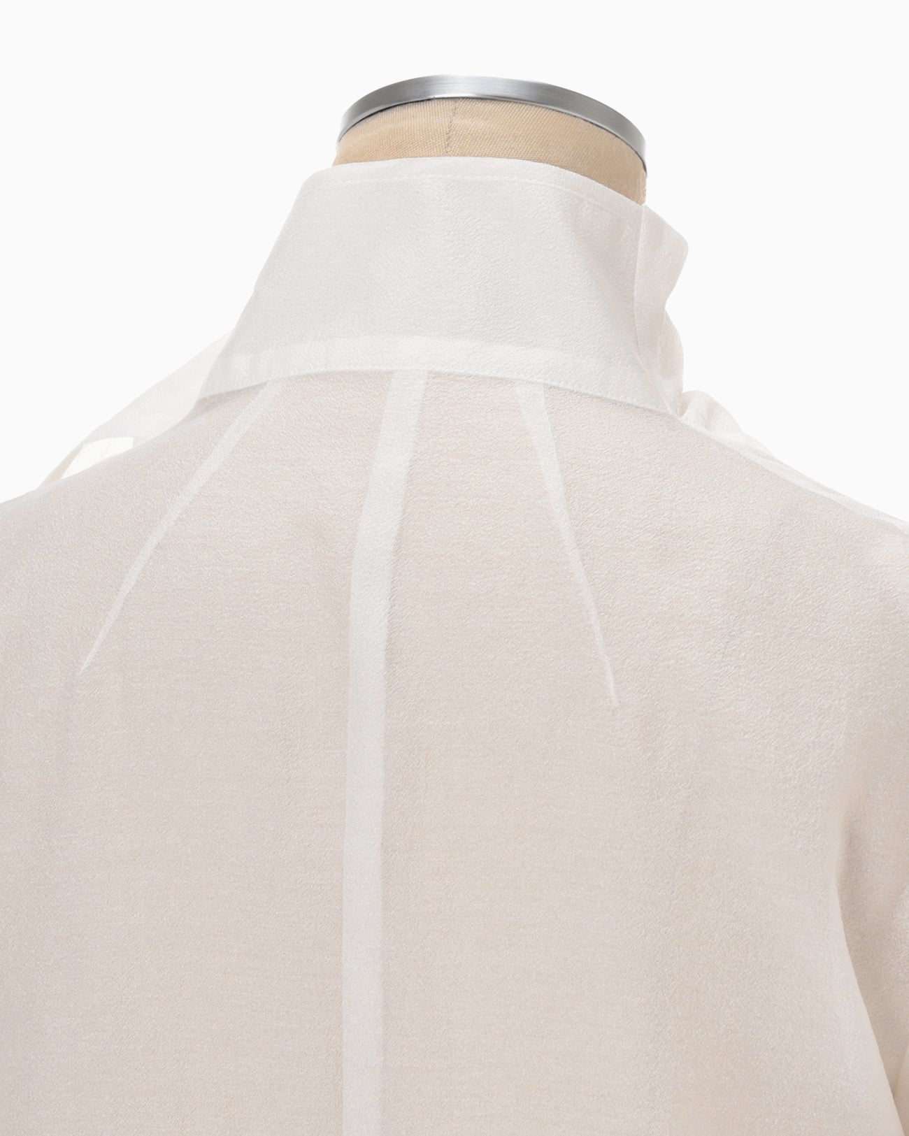 Sheer Draped Blouse - white