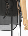 Sheer Embroidery Vest - black