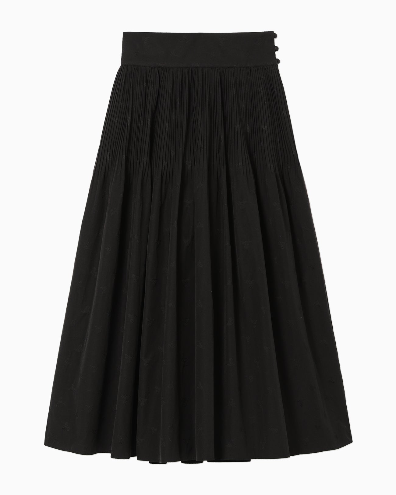 Floral Jacquard Cotton Pleated Skirt - black - Mame Kurogouchi Floral Jacquard Cotton Pleated Skirt - black - Mame Kurogouchi