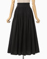 Floral Jacquard Cotton Pleated Skirt - black