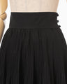 Floral Jacquard Cotton Pleated Skirt - black