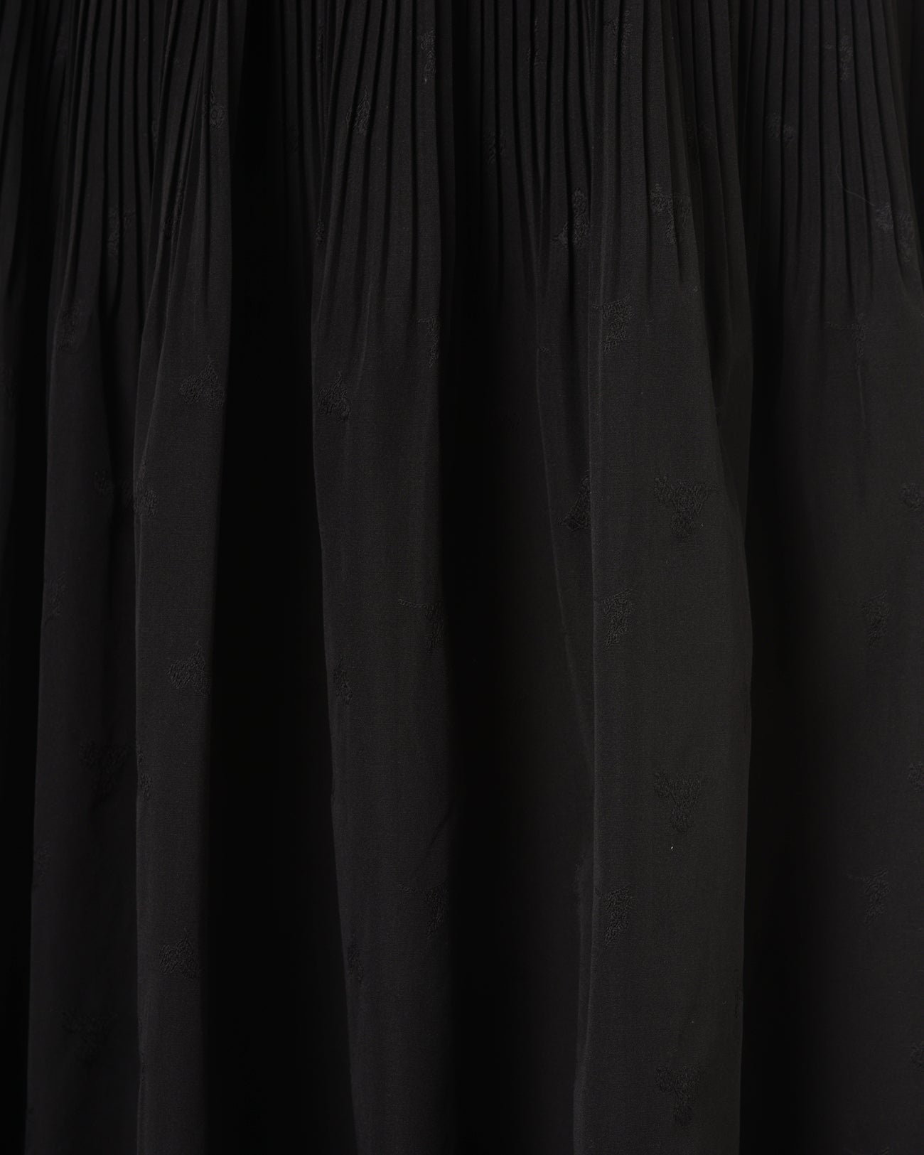 Floral Jacquard Cotton Pleated Skirt - black