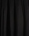 Floral Jacquard Cotton Pleated Skirt - black