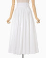 Floral Jacquard Cotton Pleated Skirt - white