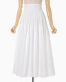 Floral Jacquard Cotton Pleated Skirt - white
