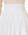 Floral Jacquard Cotton Pleated Skirt - white