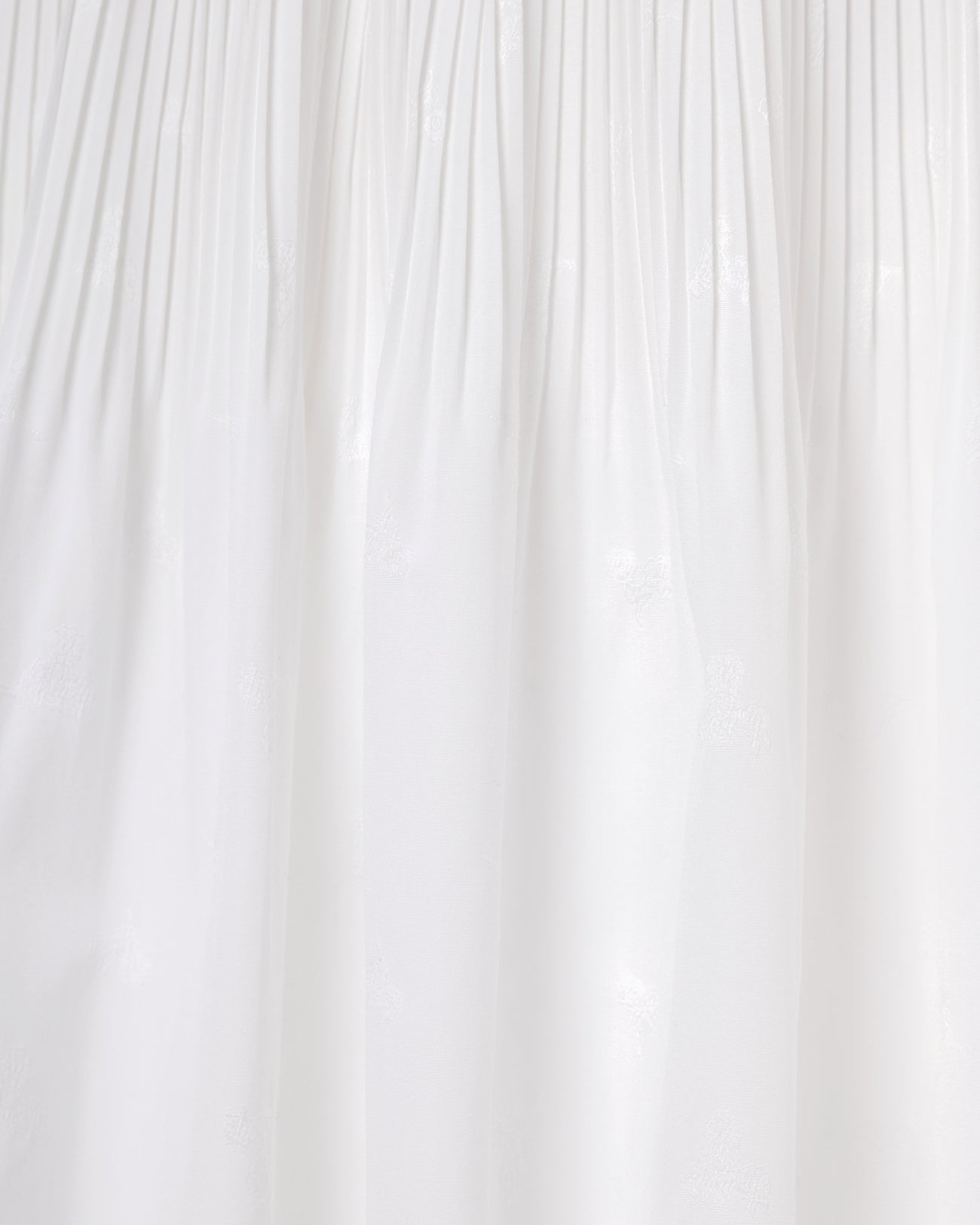 Floral Jacquard Cotton Pleated Skirt - white