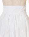Floral Jacquard Cotton Pleated Skirt - white