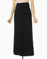 Organic Cotton Twill Fold-Over Waisted Skirt - black