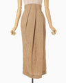 Floral Jacquard Tucked Waist Skirt - beige