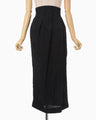 Floral Jacquard Tucked Waist Skirt - black