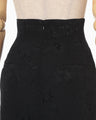 Floral Jacquard Tucked Waist Skirt - black