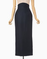 Wool Flannel I-Line Skirt - navy
