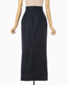 Wool Flannel I-Line Skirt - navy