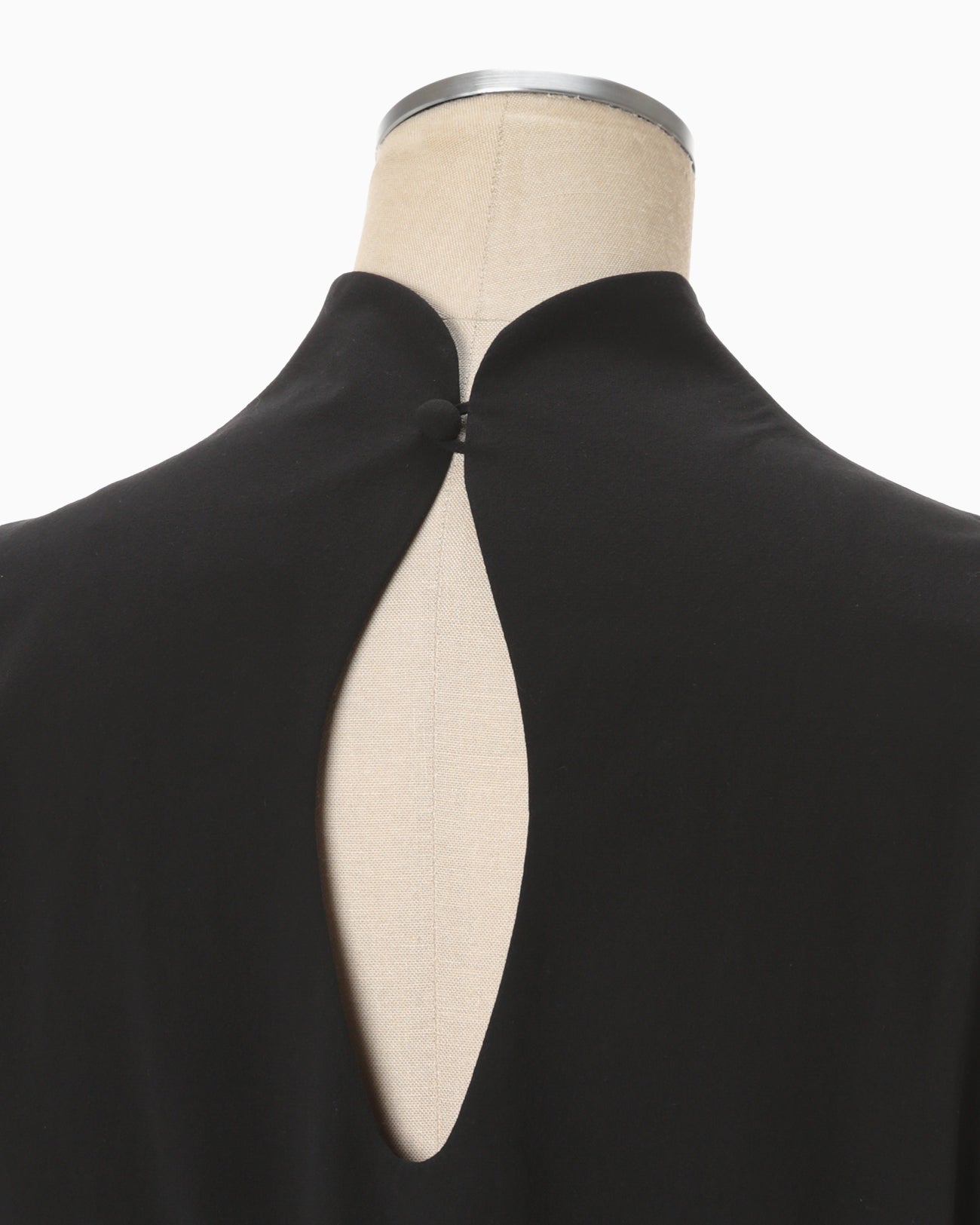 Crepe Cotton Sleeveless Dress - black