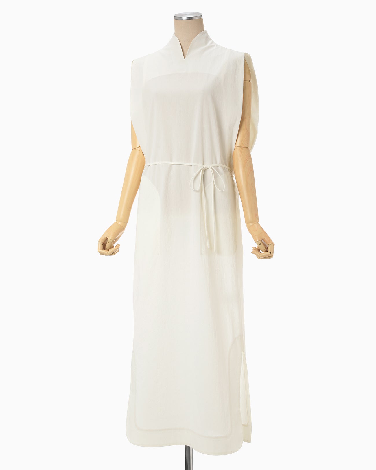 Crepe Cotton Sleeveless Dress - white